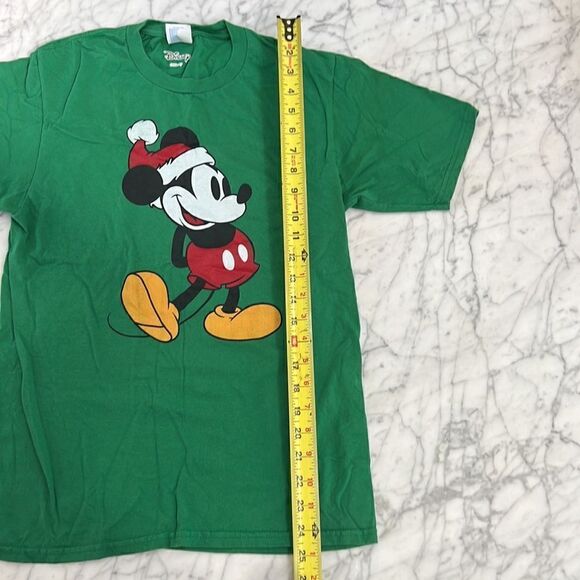 Disney Christmas Mickey Heather Green Short Sleeve T- Shirt Size Small - Picture 5 of 6